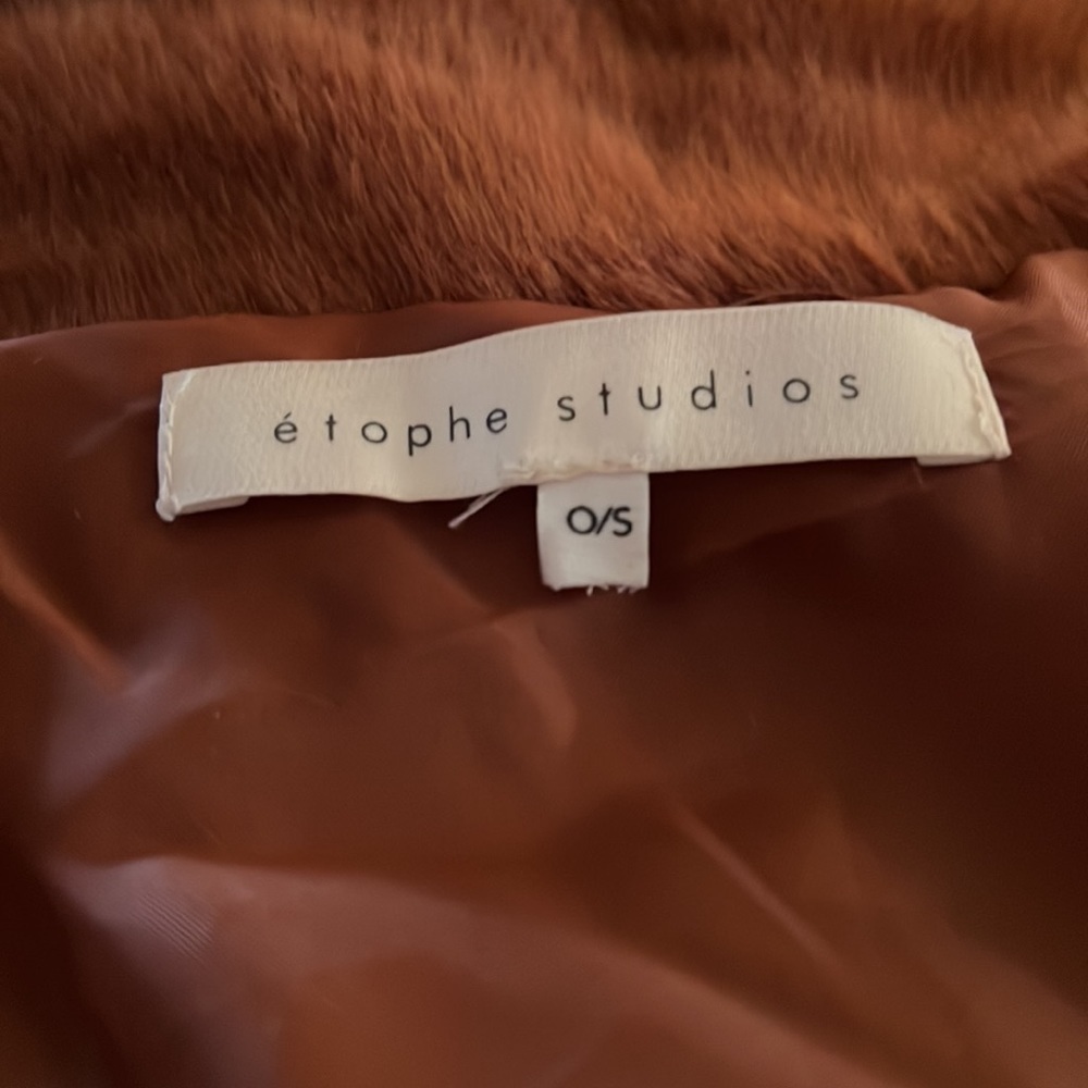 Etophe Studios RUST Faux Fur Lush Coat With Pockets Size: O/S NWOT - Picture 9 of 10